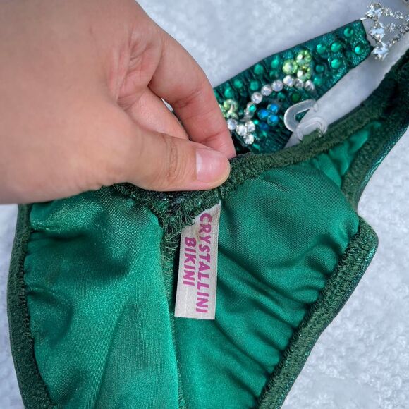 EMERALD GREEN CRYSTALLINI BIKINI SET - Picture 6 of 8